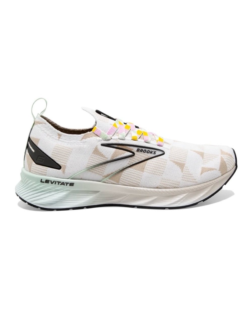 Brooks Levitate Stealthfit 6 White & Tan Running Shoe - Picture 2 of 6